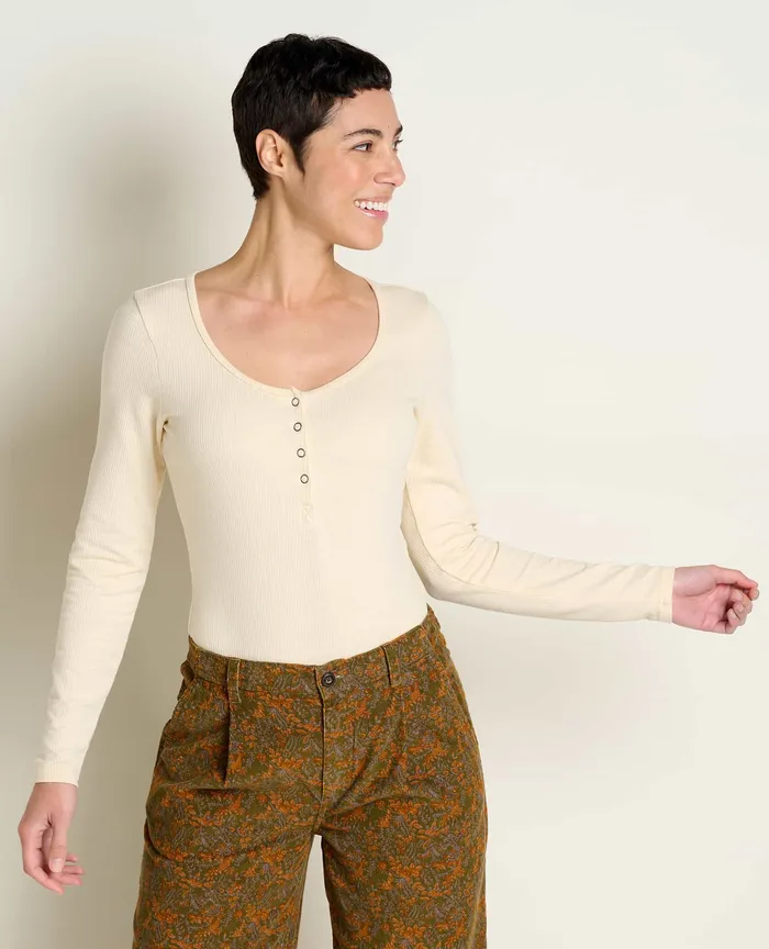 Women8217s Ponderosa Long Sleeve Bodysuit Almond Tops and TShirts ToadandCo