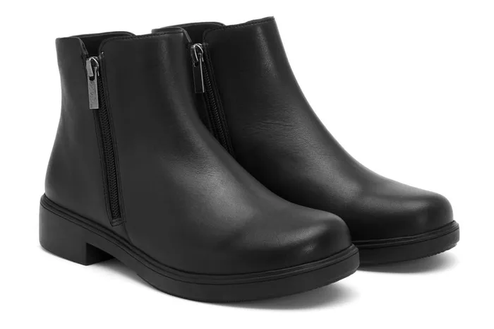 Women ABEO Footwear Boots Compass Zip Black Leather Women ABEO Footwear Boots Compass Zip Black Leather