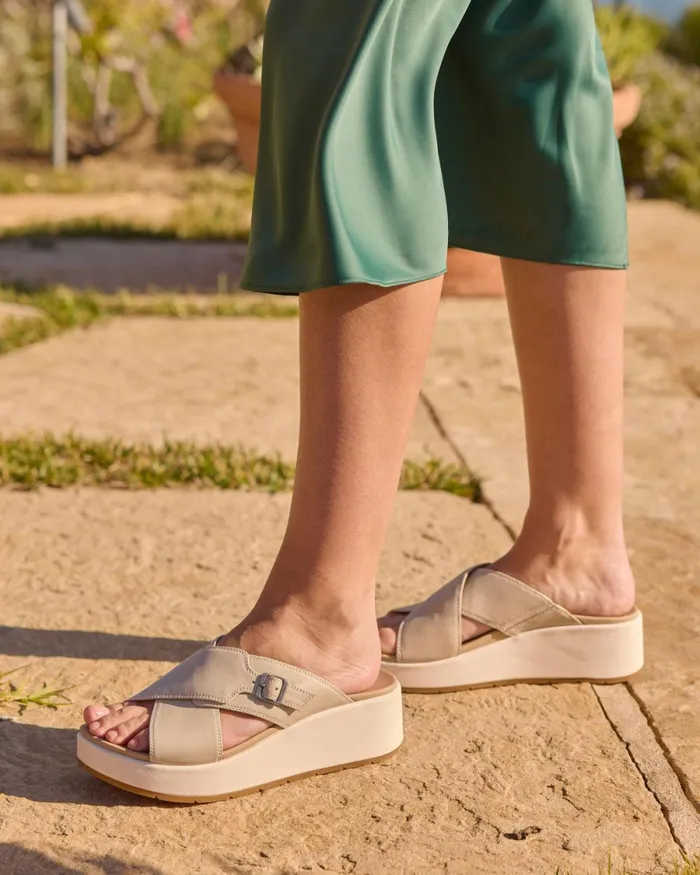 Women ABEO Footwear Sandals Solstice Cross Slide Cuban Sand Women ABEO Footwear Sandals Solstice Cross Slide Cuban Sand