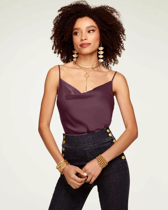 Women Abigail Cowl Neck Tank Top Navy Ramy Brook Tops Women Abigail Cowl Neck Tank Top Navy Ramy Brook Tops