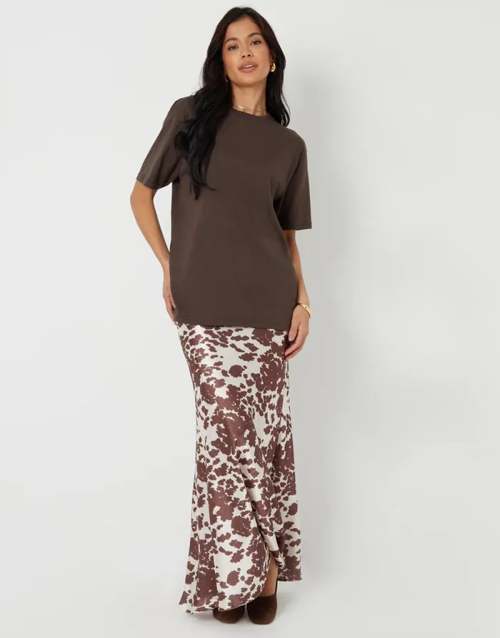 Women Abstract Animal Print Maxi Satin Slip Skirt Threadbare Skirts Women Abstract Animal Print Maxi Satin Slip Skirt Threadbare Skirts
