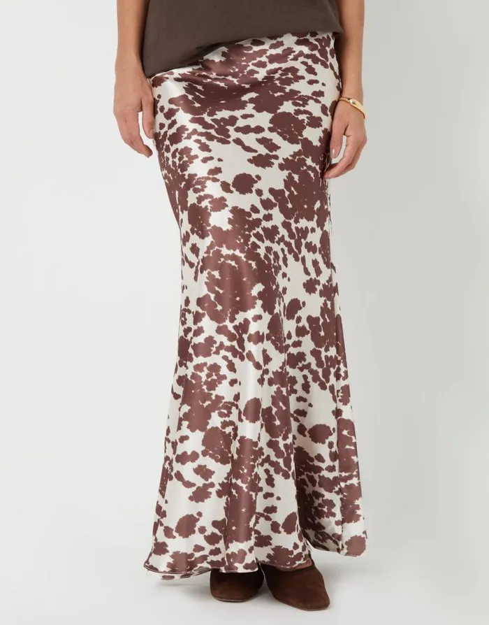 Women Abstract Animal Print Maxi Satin Slip Skirt Threadbare Skirts Women Abstract Animal Print Maxi Satin Slip Skirt Threadbare Skirts