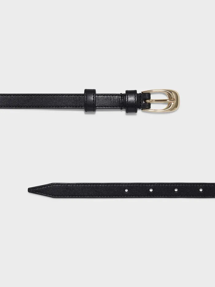Women Aeyde ELEANOR Black Gold Leather Belt Aeyde Belts