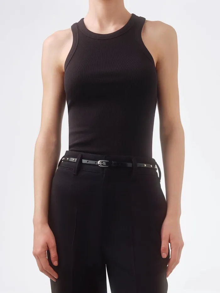 Women Aeyde LIAM Black Leather Belt Aeyde Belts