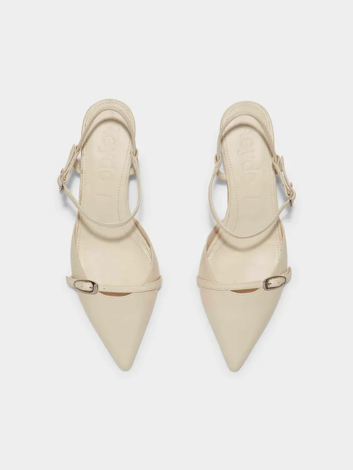 Women Aeyde MELIA Creamy Nappa Low Heel Pump Aeyde Pumps