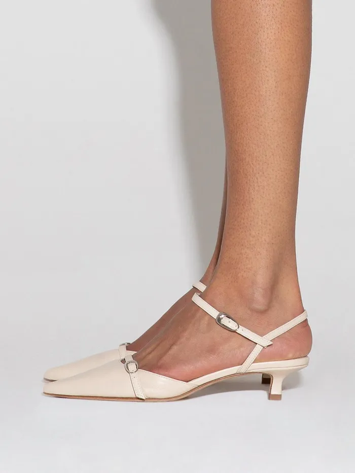Women Aeyde MELIA Creamy Nappa Low Heel Pump Aeyde Pumps