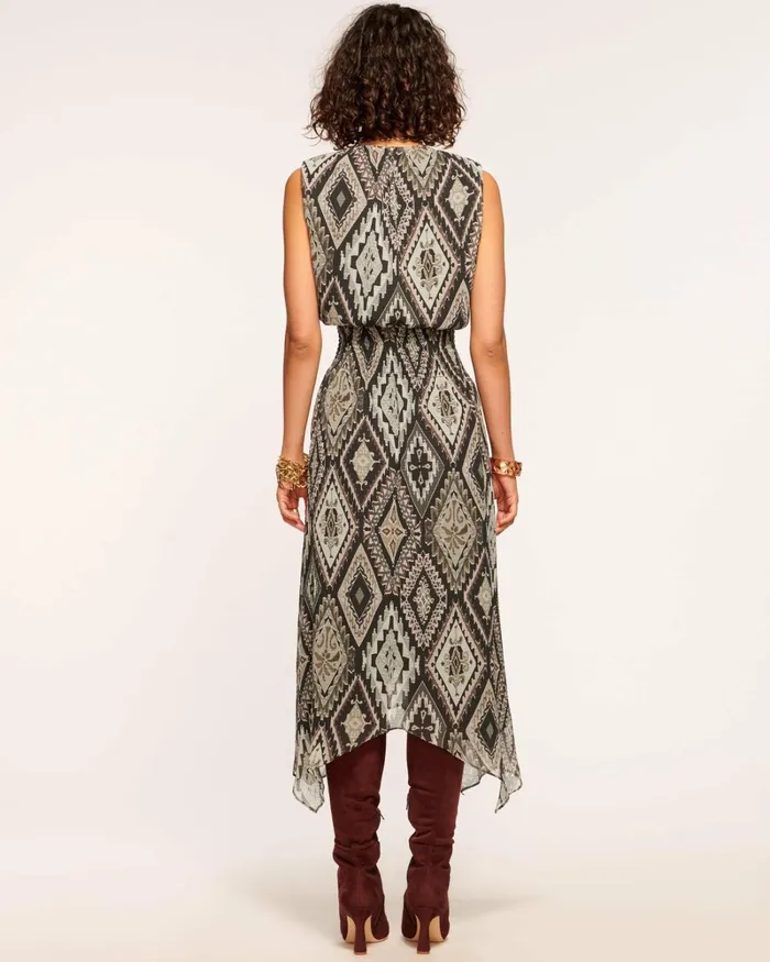 Women Amara VNeck Midi Dress Black Diamond Ramy Brook Dresses Women Amara VNeck Midi Dress Black Diamond Ramy Brook Dresses