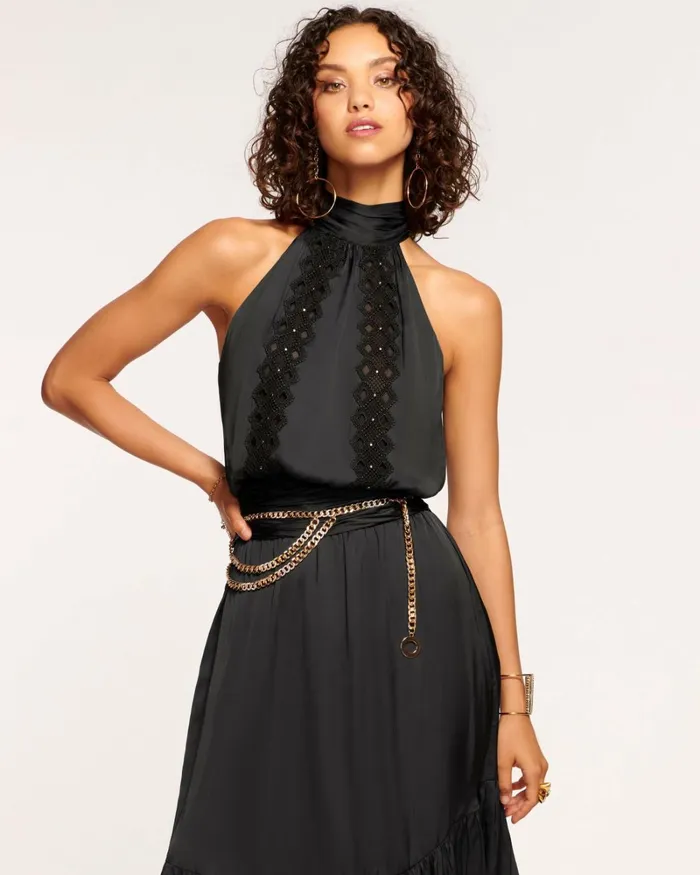 Women Amira Embellished Midi Dress Black Ramy Brook Dresses