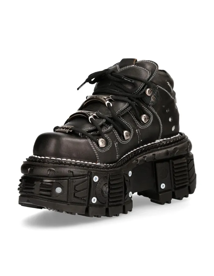 Women Ankle Boot Black Imperfect With Laces MTank106C4 New Rock Platform Women Ankle Boot Black Imperfect With Laces MTank106C4 New Rock Platform