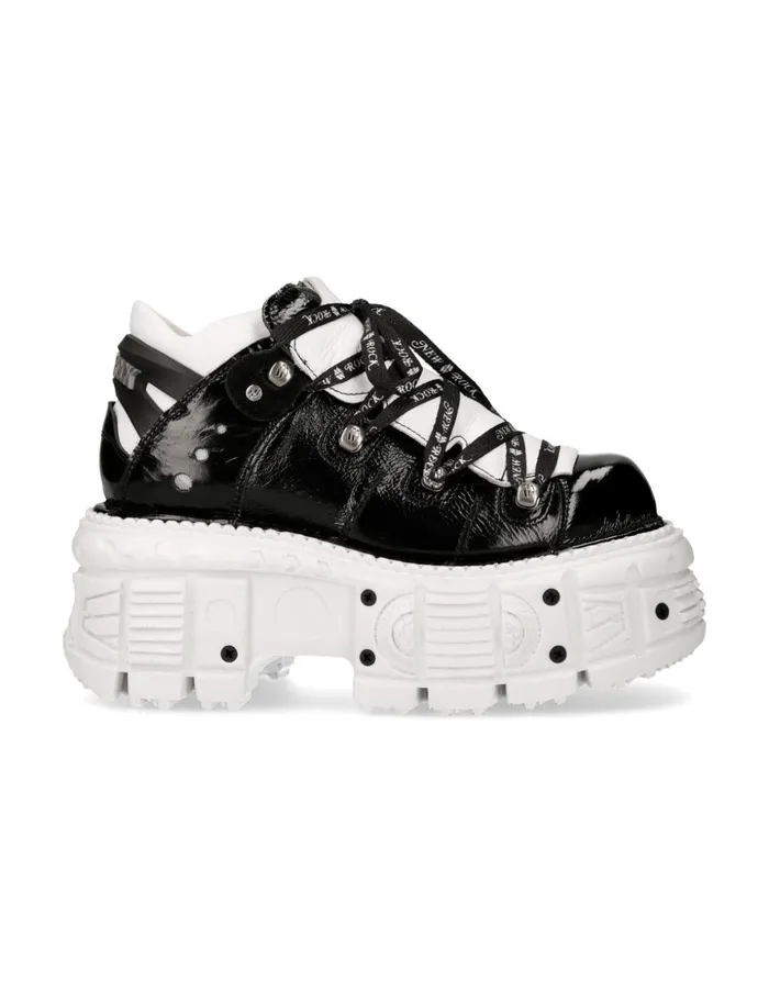 Women Ankle Boot Black Imperfect With Laces MTank106nlaceC6 New Rock Platform Women Ankle Boot Black Imperfect With Laces MTank106nlaceC6 New Rock Platform