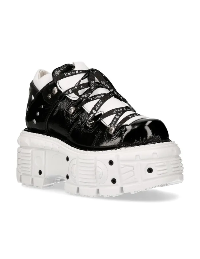 Women Ankle Boot Black Imperfect With Laces MTank106nlaceC6 New Rock Platform Women Ankle Boot Black Imperfect With Laces MTank106nlaceC6 New Rock Platform