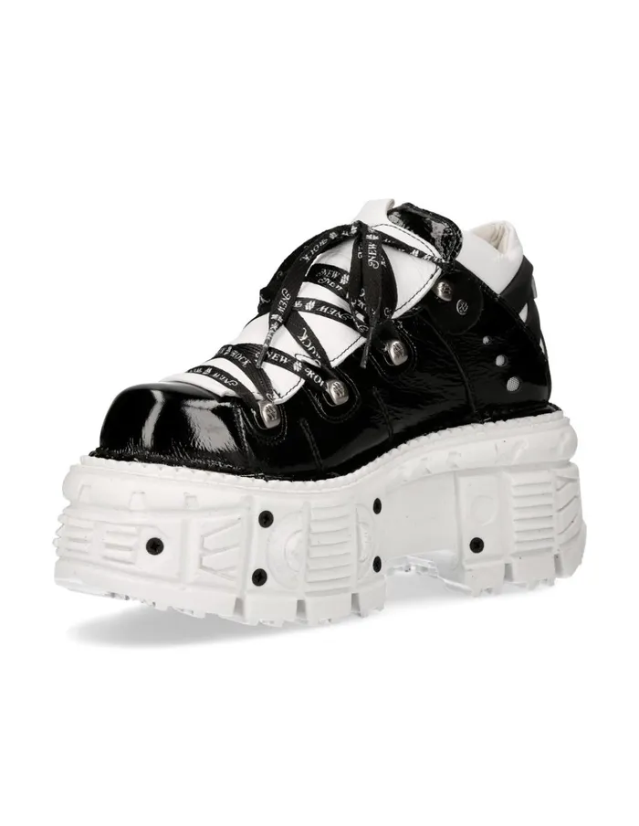 Women Ankle Boot Black Imperfect With Laces MTank106nlaceC6 New Rock Platform Women Ankle Boot Black Imperfect With Laces MTank106nlaceC6 New Rock Platform