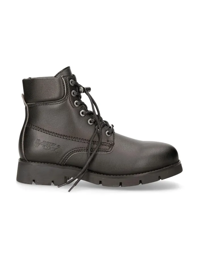 Women Ankle Boot Black Ranger With Laces MRanger046V1 New Rock Military