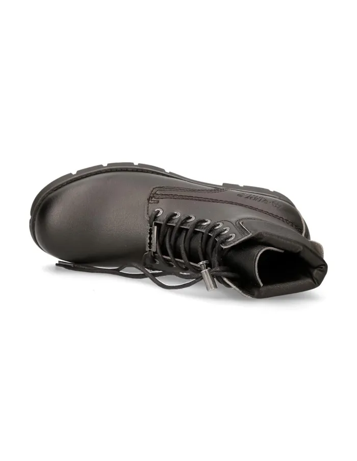 Women Ankle Boot Black Ranger With Laces MRanger046V1 New Rock Military