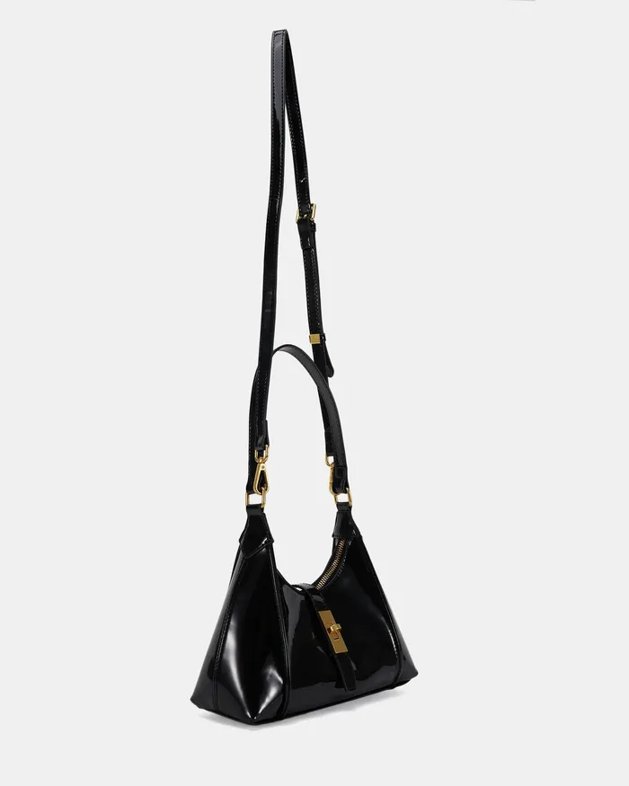 Women ARABESQUE Black Patent SHOULDER BAG Cross Body Bags NOVO Shoes