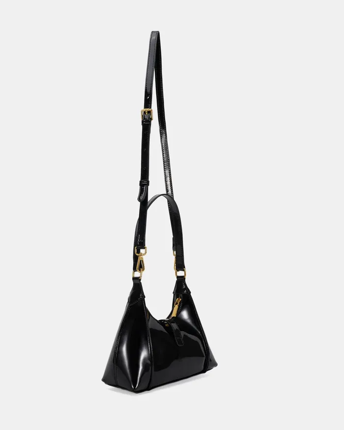 Women ARABESQUE Black Patent SHOULDER BAG Cross Body Bags NOVO Shoes