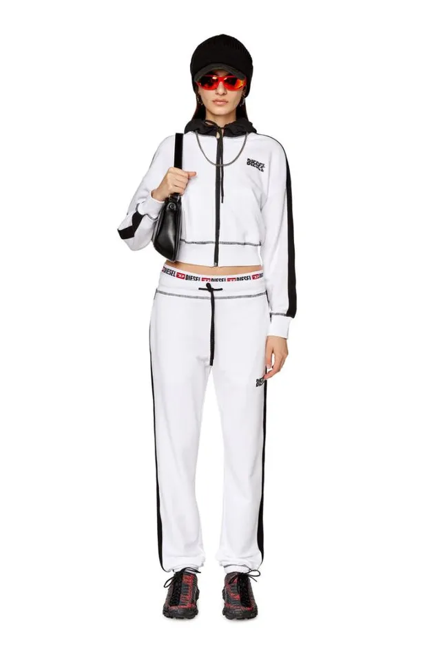 Women AwsbEleanorHt40 White Diesel Trousers And Shorts