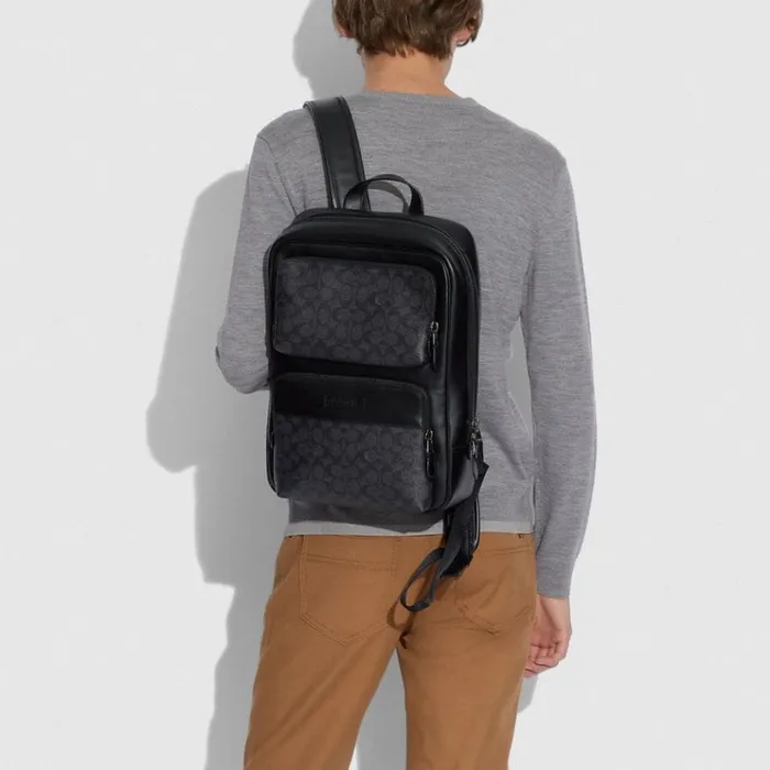 Women Backpacks Coach Gotham Backpack In Signature Canvas Black Coppercharcoalblack Women Backpacks Coach Gotham Backpack In Signature Canvas Black Coppercharcoalblack