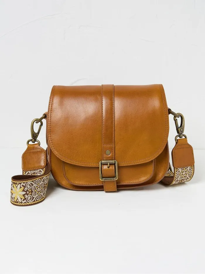 Women Bags and Purses Fat Face Sadie Brown Satchel Bag