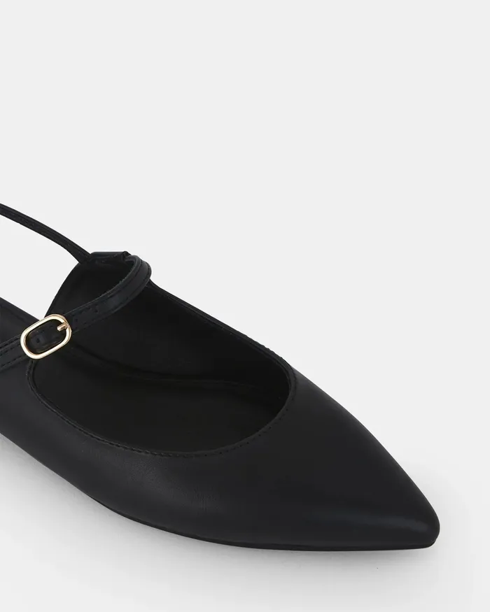 Women Ballet Flats NOVO Shoes CHARVI BLACK Slip Ons