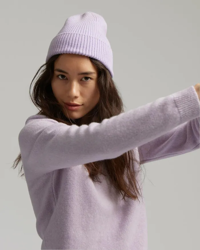 Women Beanies Colorful Standard Merino Wool Beanie Soft Lavender