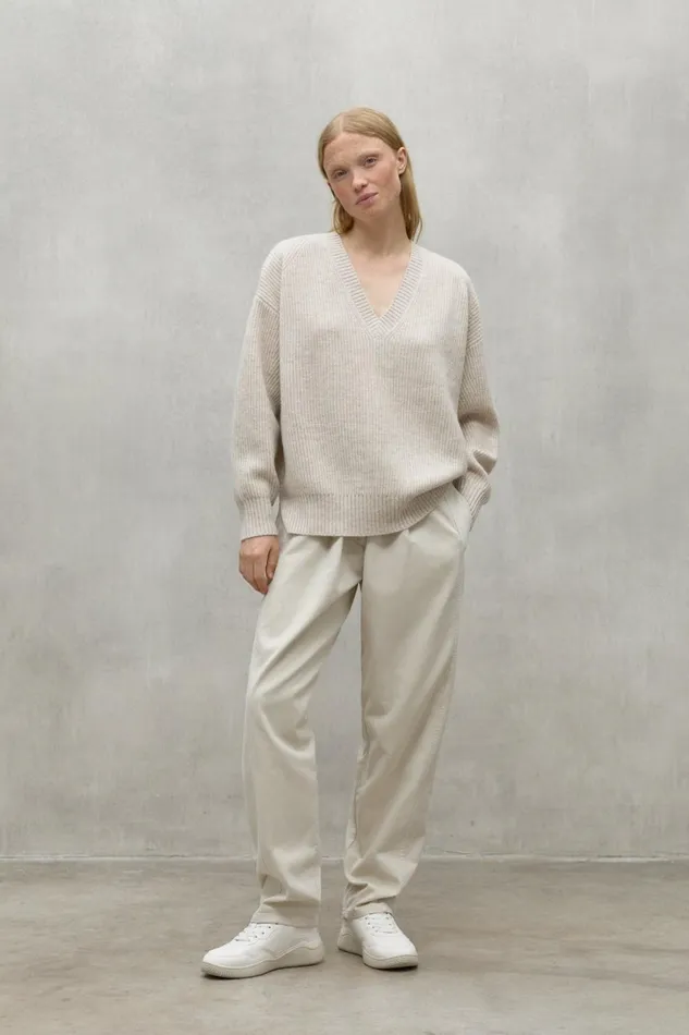 Women Beige Azalea Sweater Ecoalf Knitwear