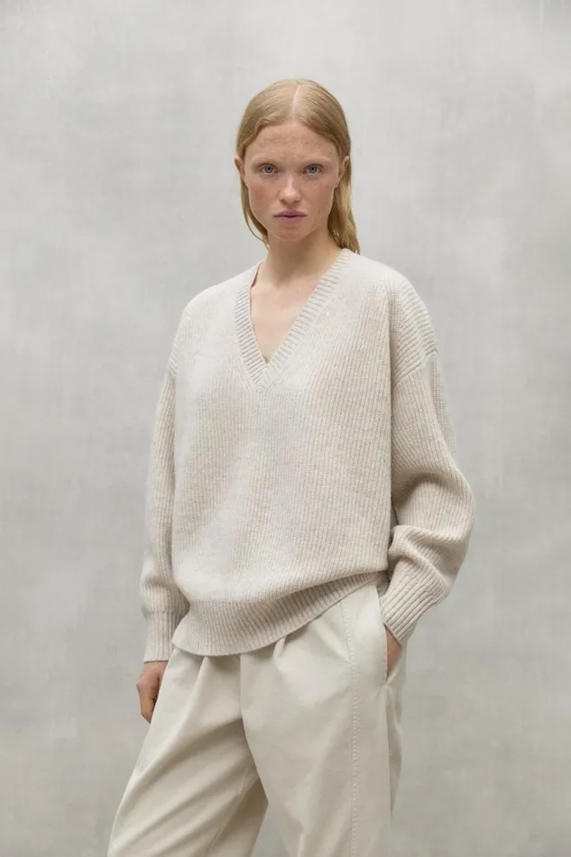 Women Beige Azalea Sweater Ecoalf Knitwear