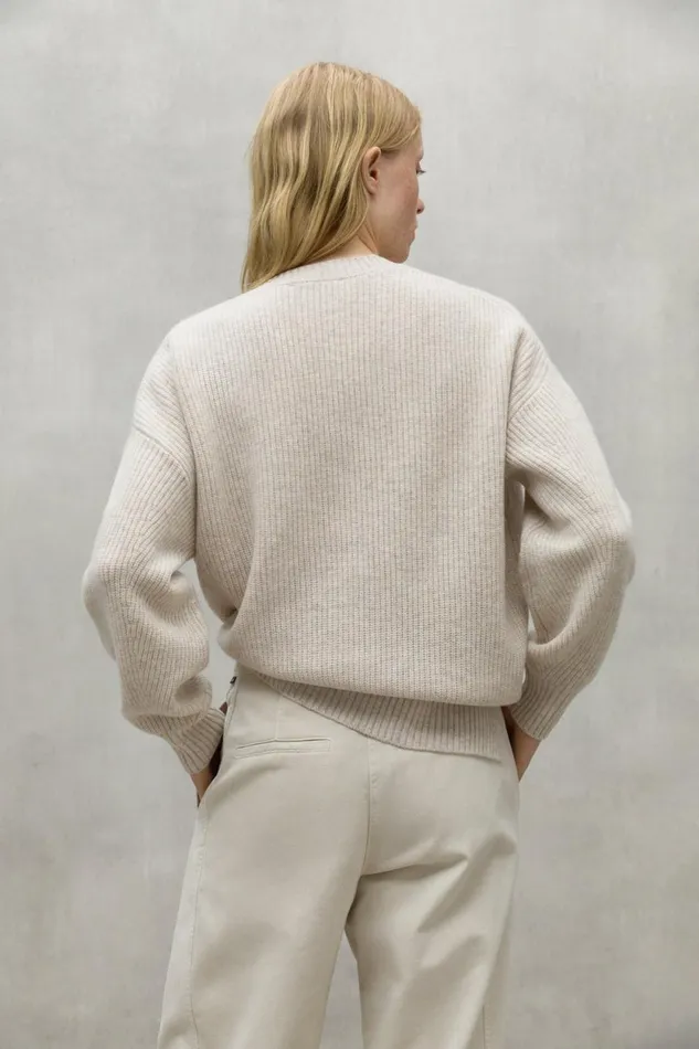 Women Beige Azalea Sweater Ecoalf Knitwear