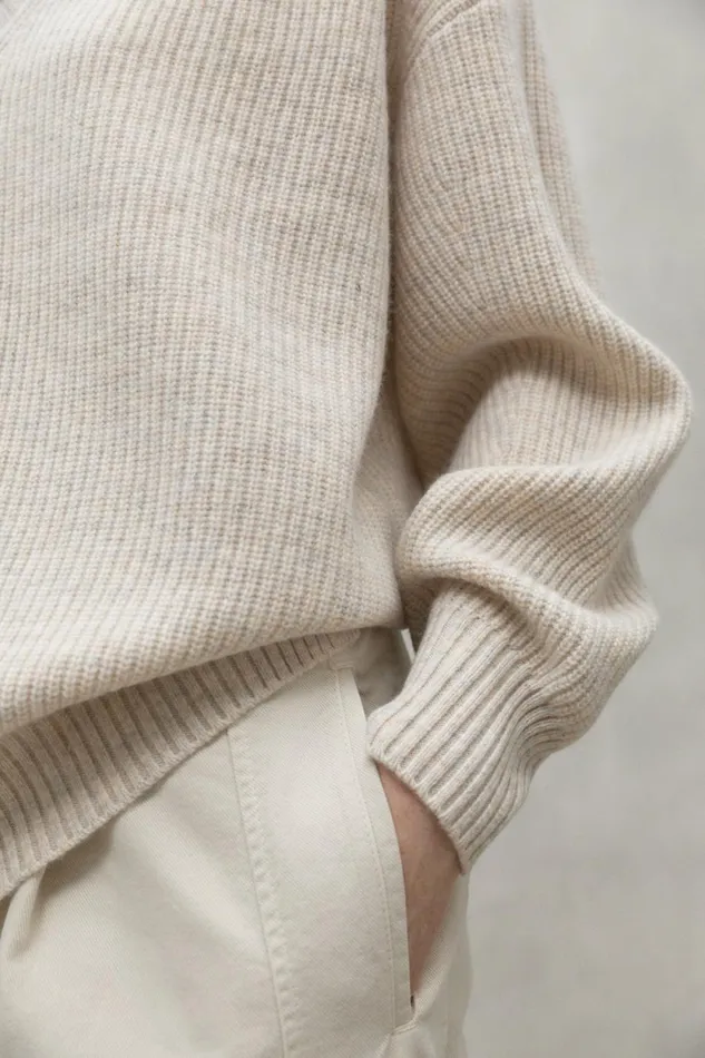 Women Beige Azalea Sweater Ecoalf Knitwear