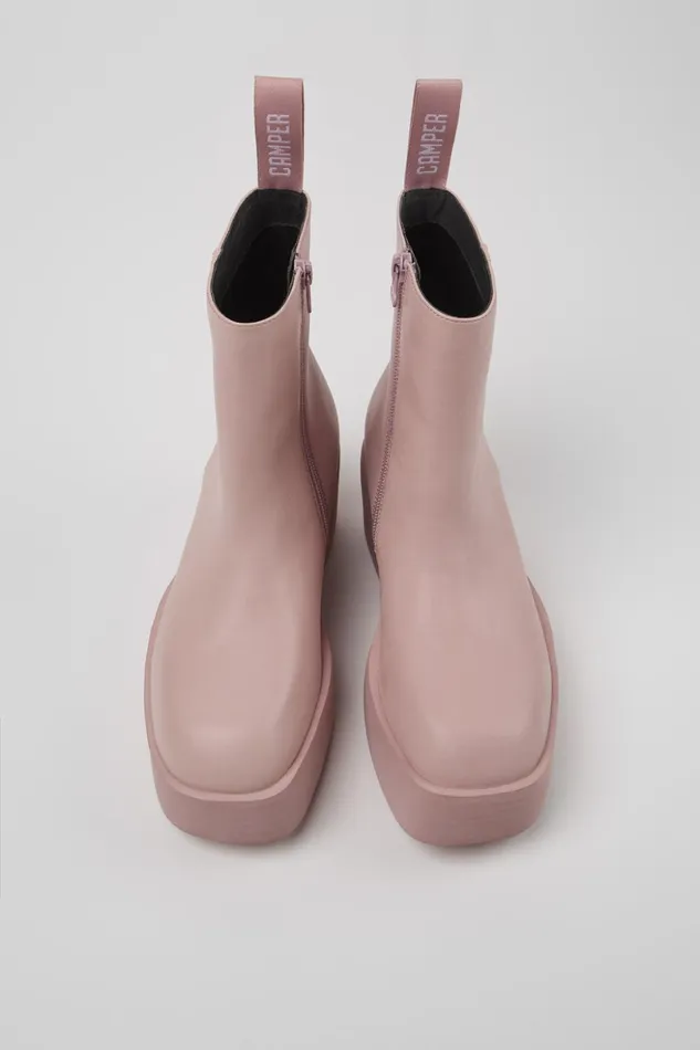 Women Billie Pink Leather Boots Camper Ankle Boots Women Billie Pink Leather Boots Camper Ankle Boots