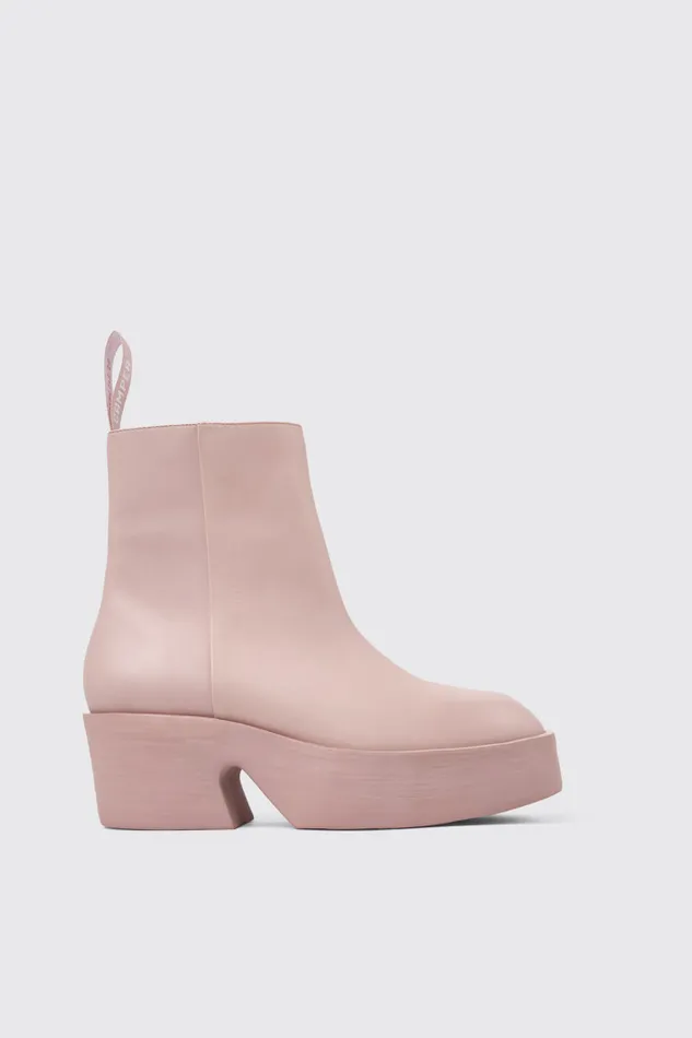 Women Billie Pink Leather Boots Camper Ankle Boots Women Billie Pink Leather Boots Camper Ankle Boots