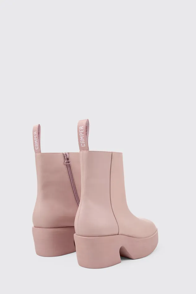 Women Billie Pink Leather Boots Camper Ankle Boots Women Billie Pink Leather Boots Camper Ankle Boots