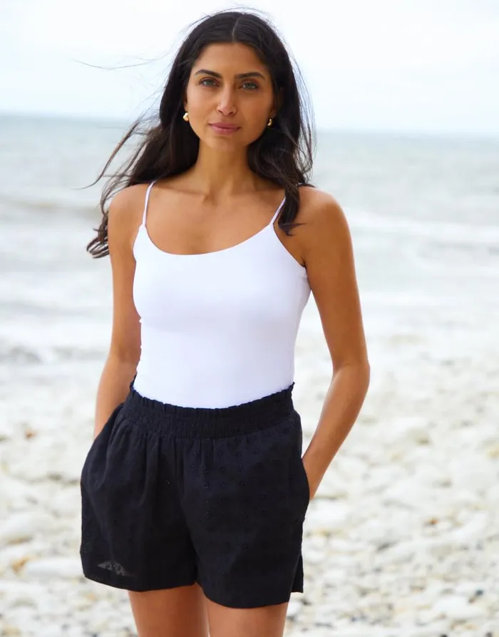 Women Black Broderie Detail Beach CoverUp Shorts Threadbare Shorts Women Black Broderie Detail Beach CoverUp Shorts Threadbare Shorts