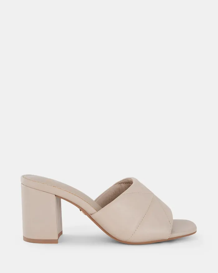 Women Block Heels NOVO Shoes FINNICK WHITE SAND Block Heels