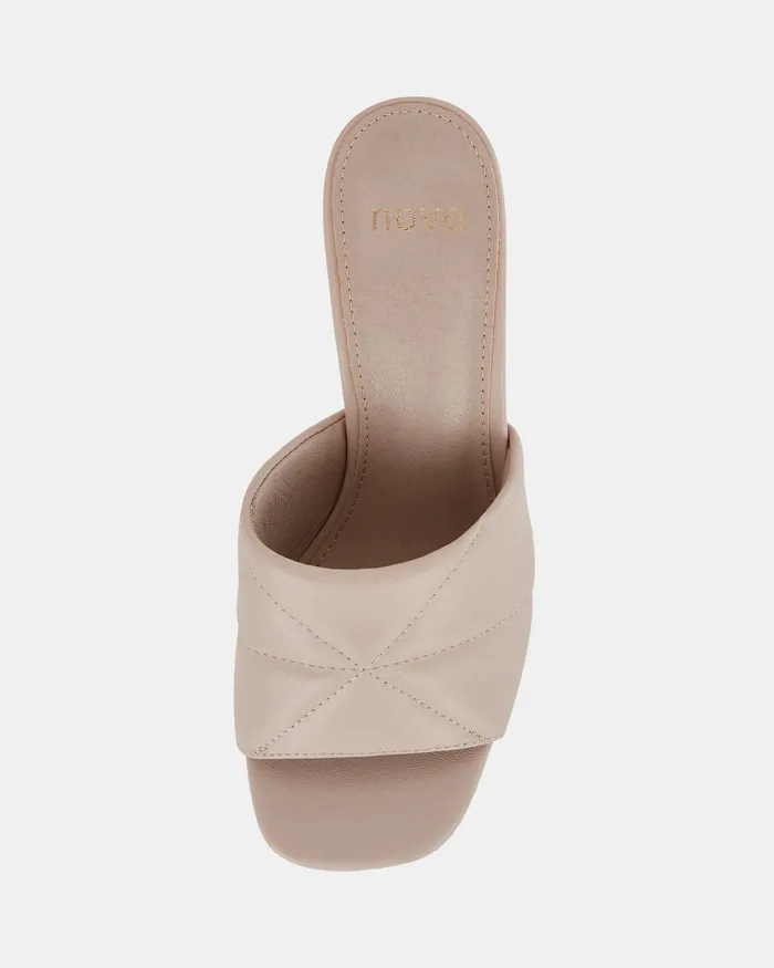 Women Block Heels NOVO Shoes FINNICK WHITE SAND Block Heels