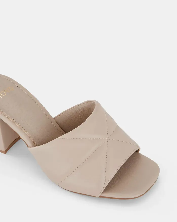 Women Block Heels NOVO Shoes FINNICK WHITE SAND Block Heels