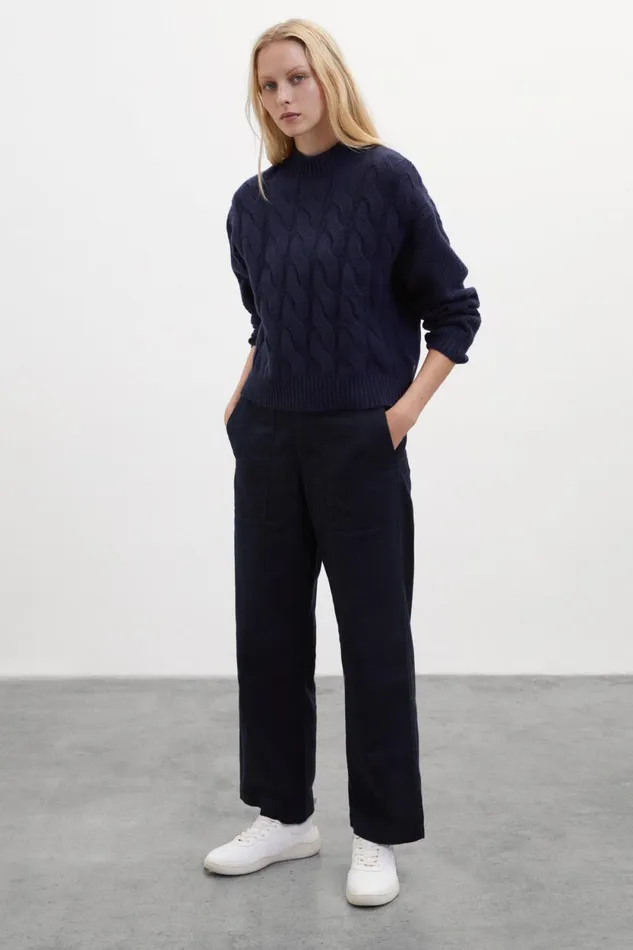 Women Blue Mimosa Knitted Jumper Ecoalf Knitwear