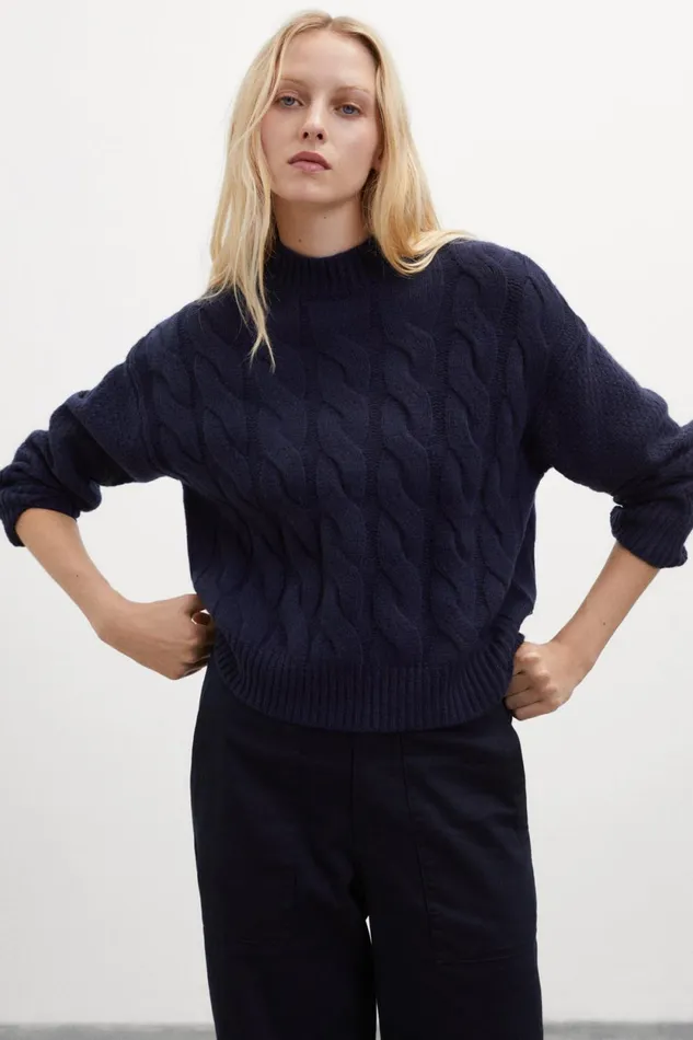Women Blue Mimosa Knitted Jumper Ecoalf Knitwear