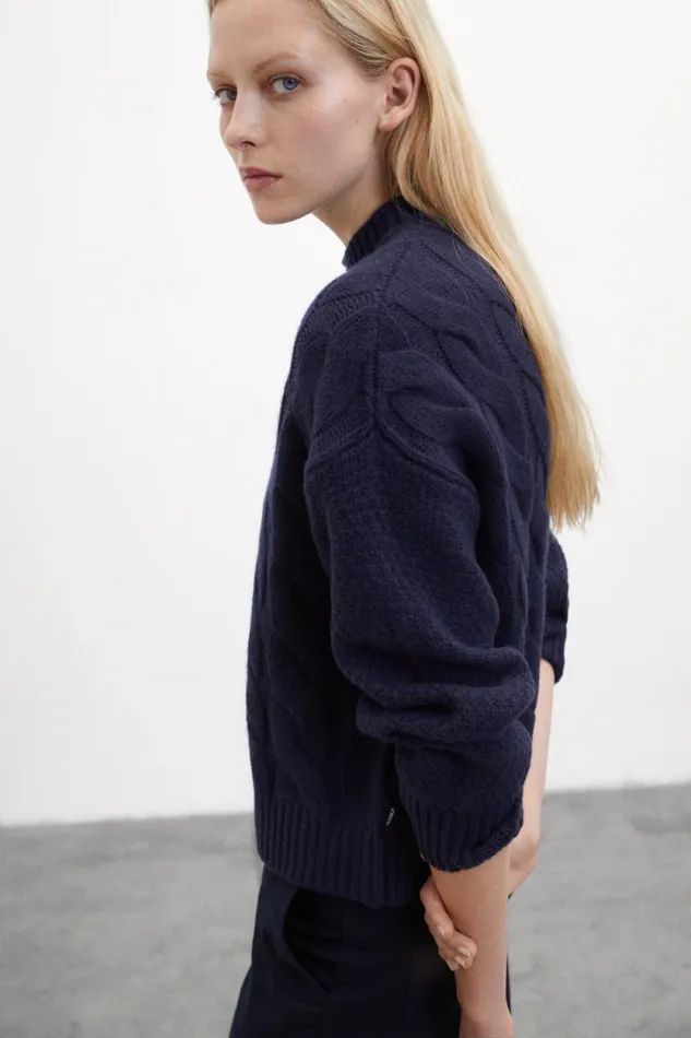 Women Blue Mimosa Knitted Jumper Ecoalf Knitwear