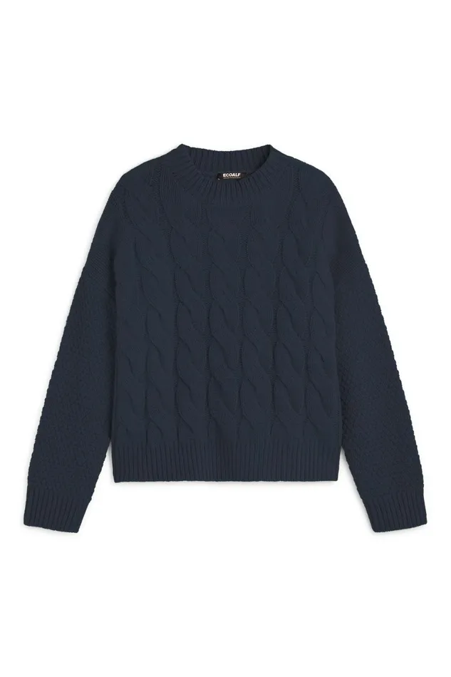 Women Blue Mimosa Knitted Jumper Ecoalf Knitwear