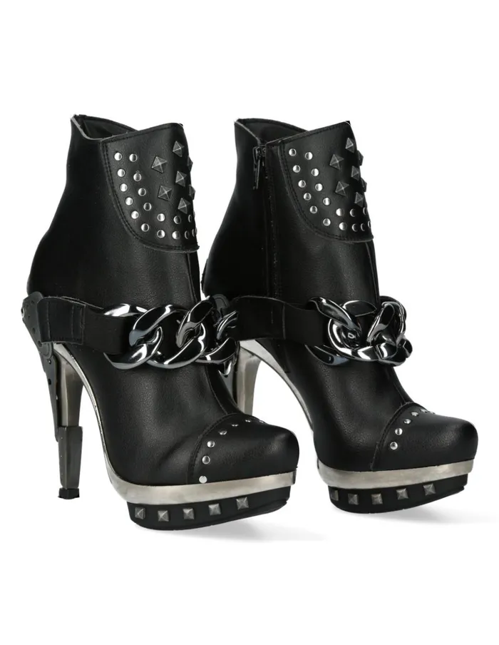Women Boot Black PlatfAcero MPunk003cadV1 New Rock High Heels