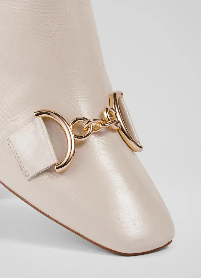 Women Boots LKBennett Nadina Ecru Crinkle Patent Ankle Boots Ecru Women Boots LKBennett Nadina Ecru Crinkle Patent Ankle Boots Ecru