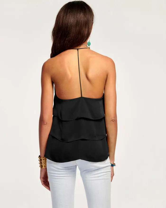 Women Brittany Ruffle Tank Top Navy Ramy Brook Tops Women Brittany Ruffle Tank Top Navy Ramy Brook Tops