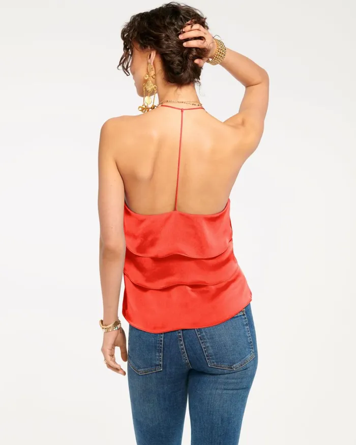Women Brittany Ruffle Tank Top Navy Ramy Brook Tops Women Brittany Ruffle Tank Top Navy Ramy Brook Tops