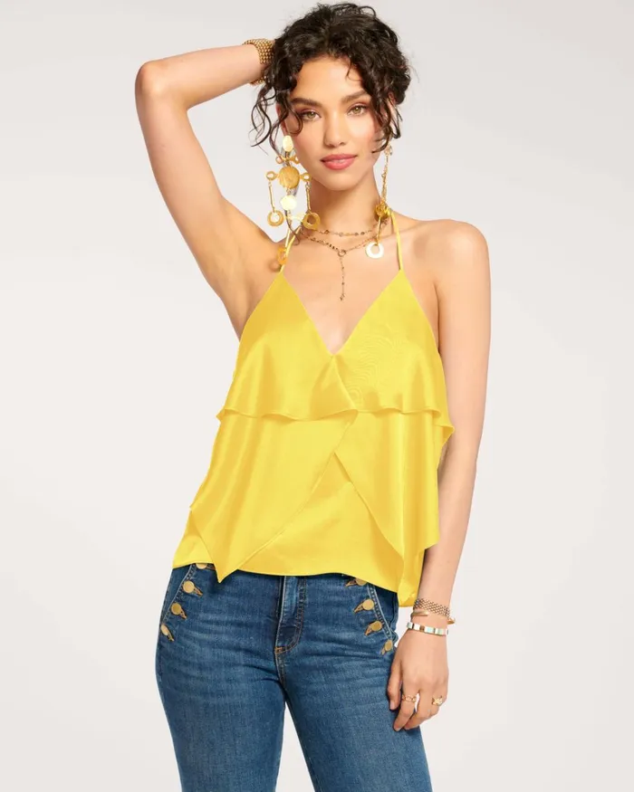 Women Brittany Ruffle Tank Top Navy Ramy Brook Tops Women Brittany Ruffle Tank Top Navy Ramy Brook Tops