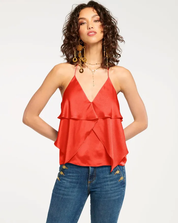 Women Brittany Ruffle Tank Top Navy Ramy Brook Tops Women Brittany Ruffle Tank Top Navy Ramy Brook Tops