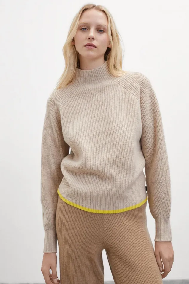 Women Brown Ginko Knitted Jumper Ecoalf Knitwear