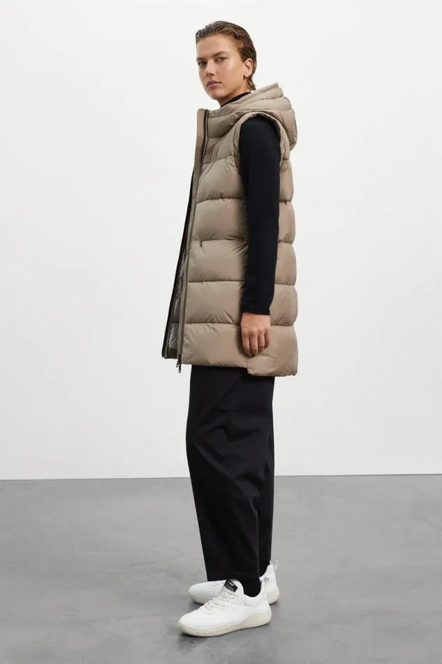 Women Brown Marangu Coat Ecoalf Vests