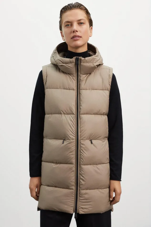 Women Brown Marangu Coat Ecoalf Vests