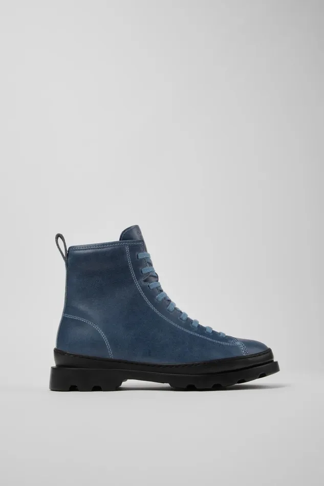 Women Brutus Blue Leather Boots Camper Ankle Boots Women Brutus Blue Leather Boots Camper Ankle Boots
